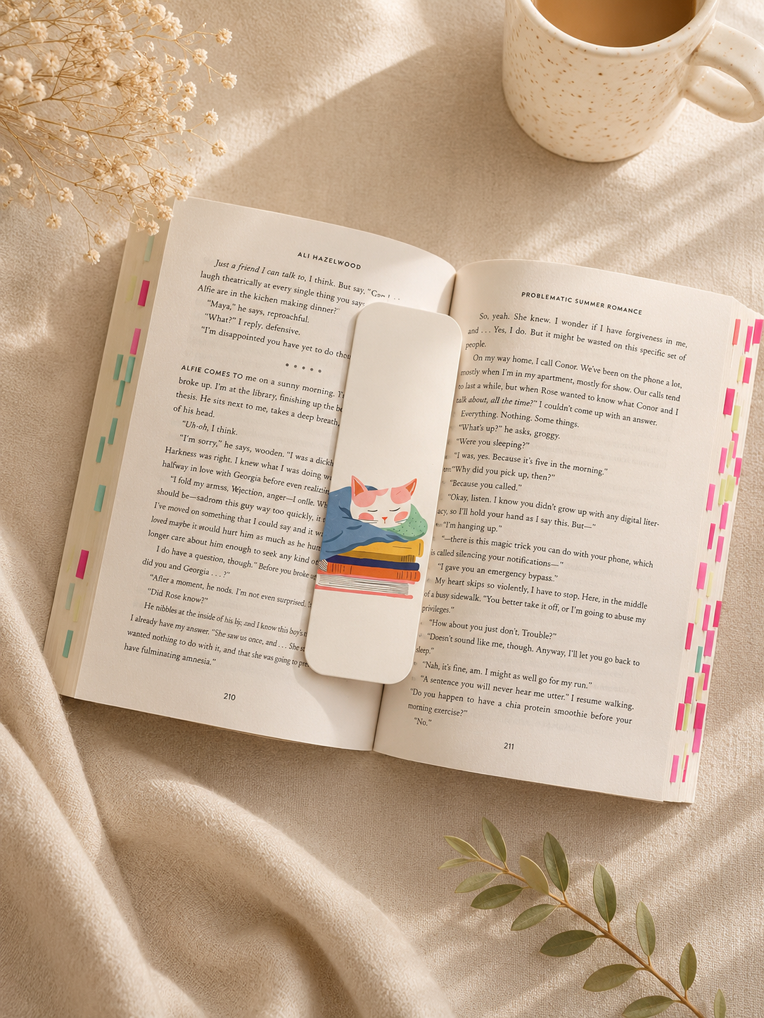 PREORDER | Sleeping Cat on Books 2x6 Double Sided Bookmark