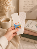 PREORDER | Sleeping Cat on Books 2x6 Double Sided Bookmark