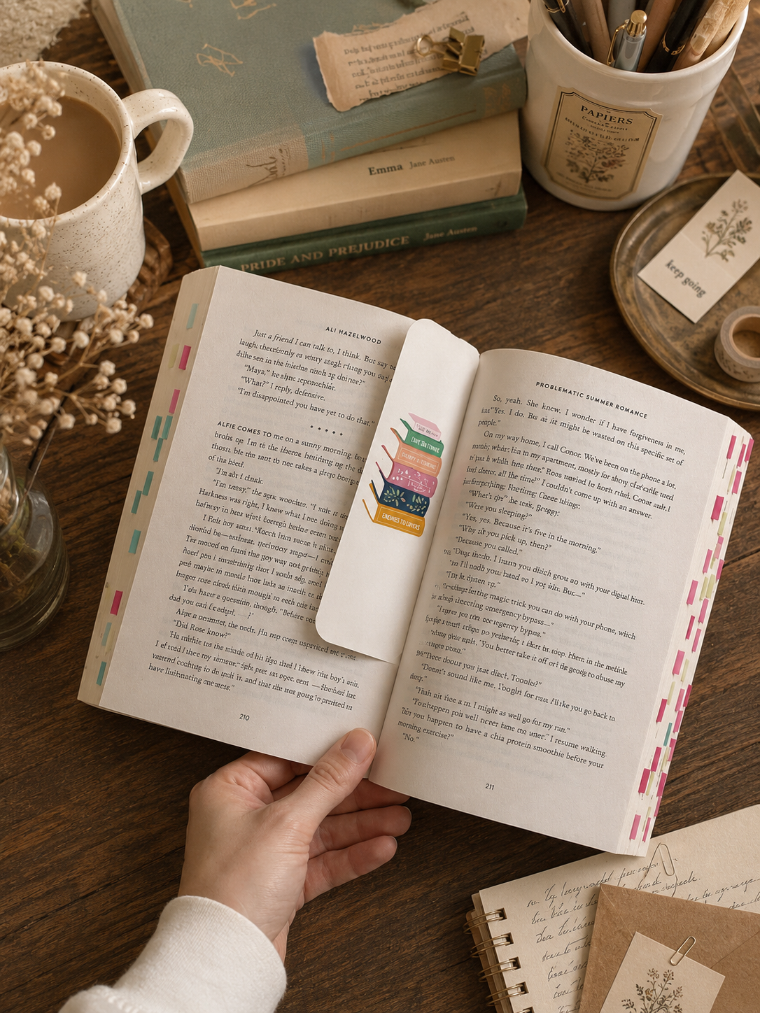 PREORDER | Book Stack 2x6 Double Sided Bookmark