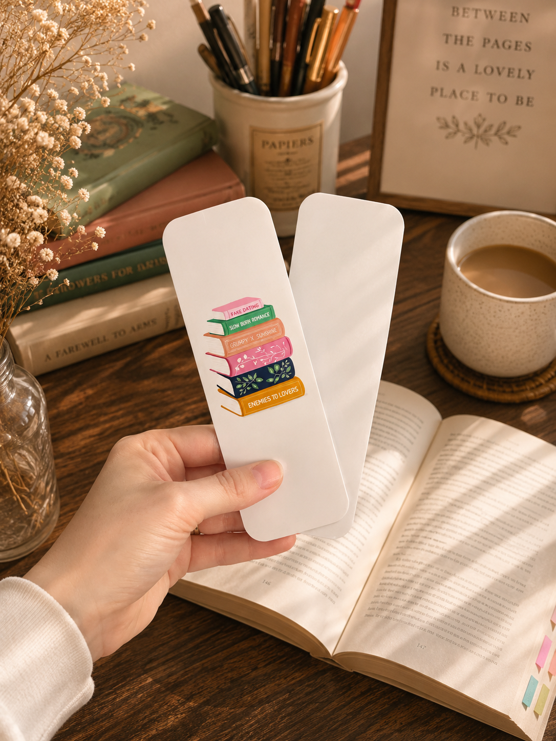 PREORDER | Book Stack 2x6 Double Sided Bookmark
