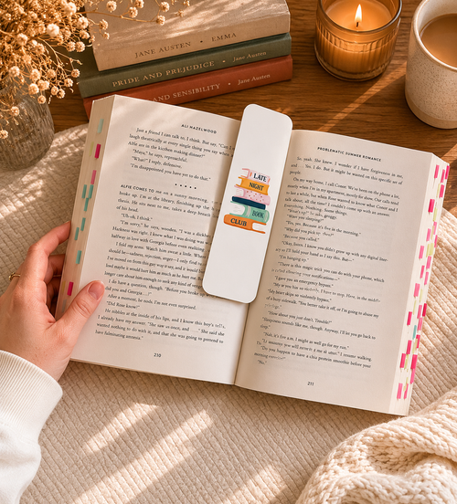 PREORDER | Checkerboard Book Stack 2x6 Double Sided Bookmark