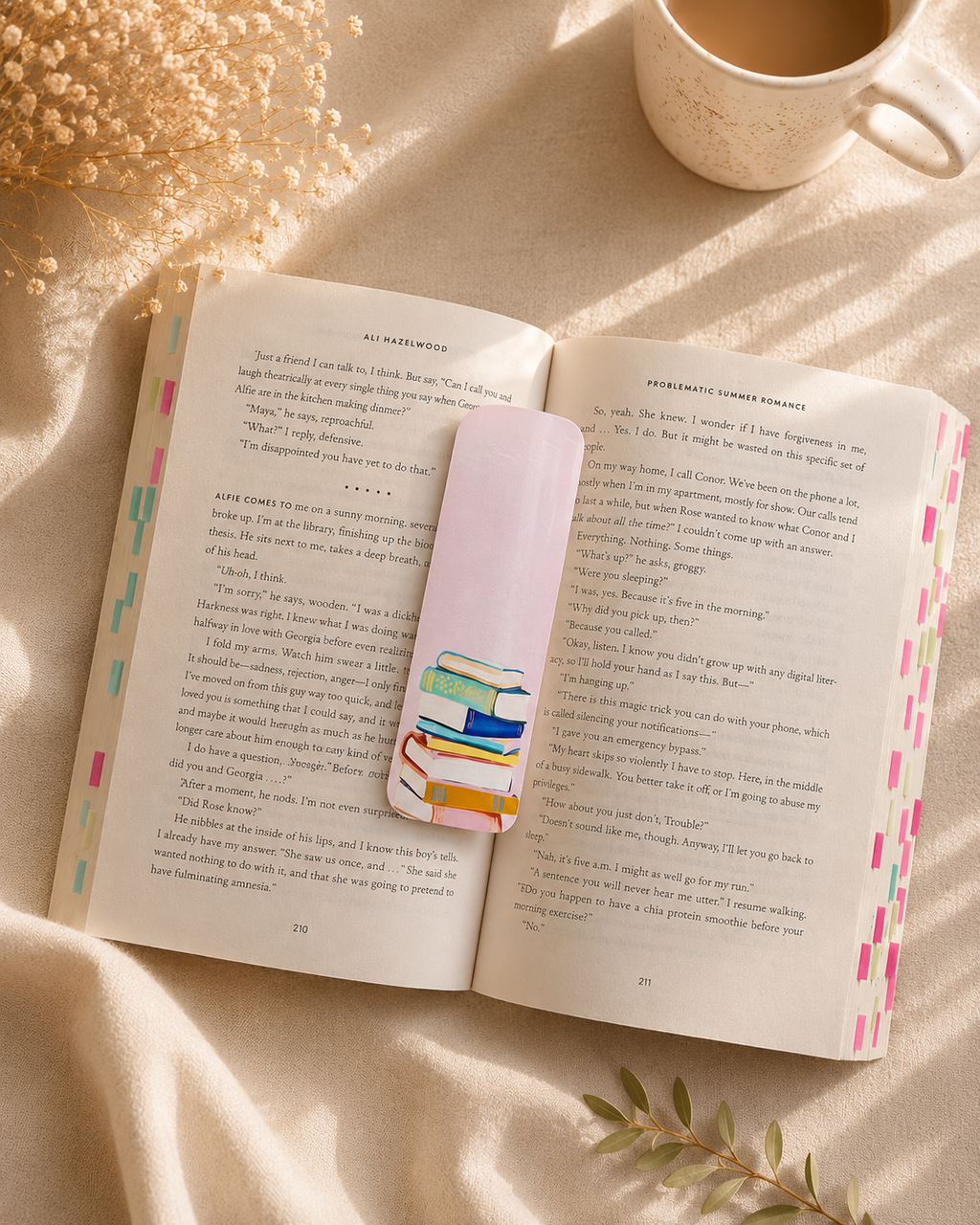 PREORDER | Pink Book Stack 2x6 Double Sided Bookmark