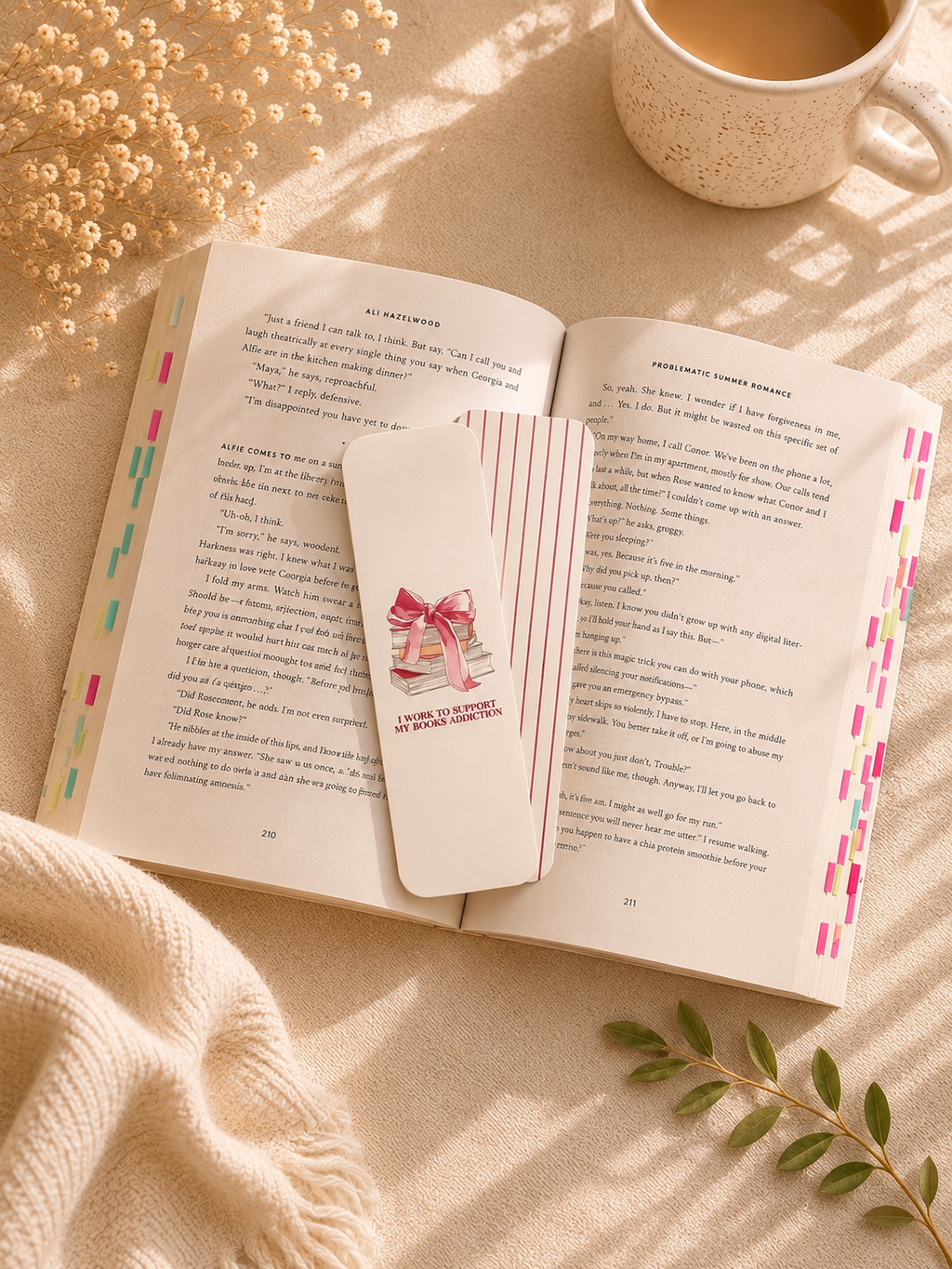 PREORDER | Work to Support Book Addiction Stack 2x6 Double Sided Bookmark